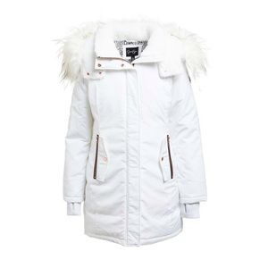 NWT Jessica Simpson White Faux Fur Trim Hooded Anorak Winter Coat Woman’s XL
